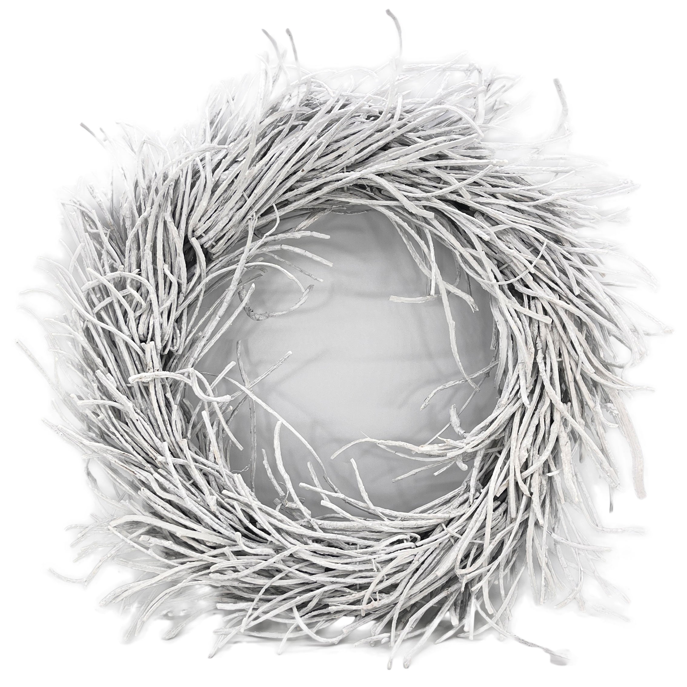 28" White Willow Dried Wreath - Home & Garden