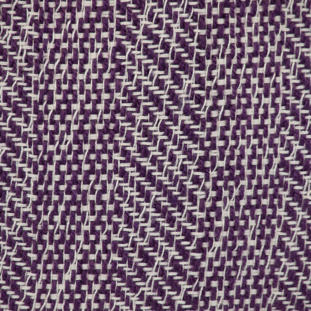 18" Purple and White Weave Cotton Throw Pillow With Pom Poms - Home & Garden