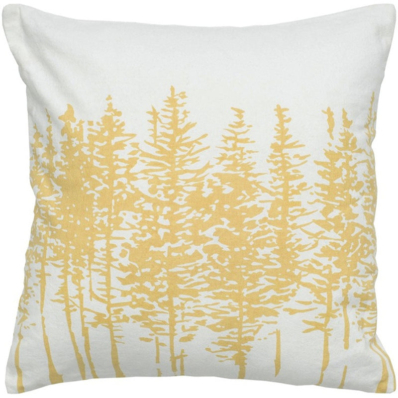 18" Yellow and Ivory Cotton Throw Pillow - Home Decor