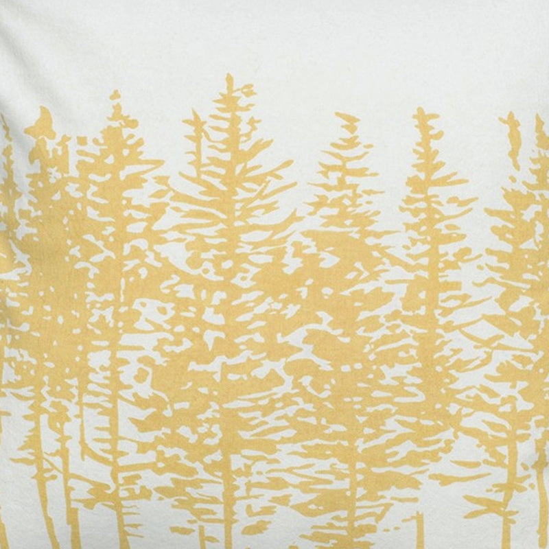 18" Yellow and Ivory Cotton Throw Pillow - Home Decor