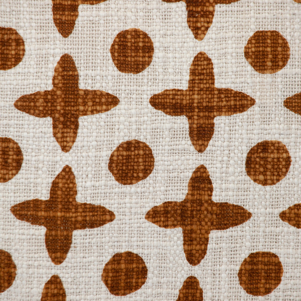 18" Beige and Brown Geometric Cotton Throw Pillow - Home & Garden