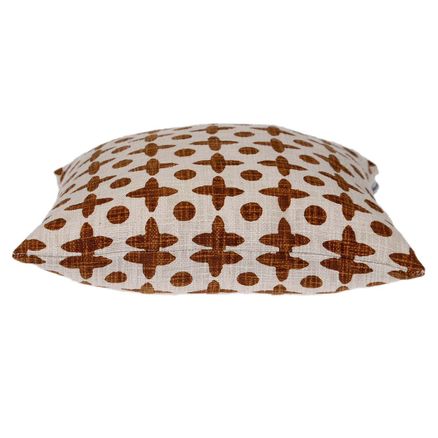 18" Beige and Brown Geometric Cotton Throw Pillow - Home & Garden