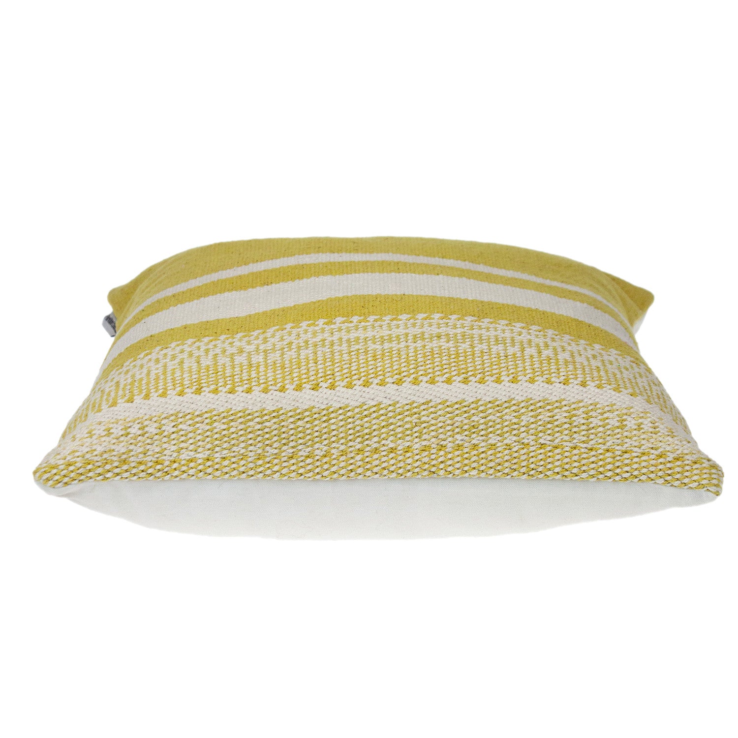 18" Yellow And White Striped Cotton Throw Pillow - Home & Garden
