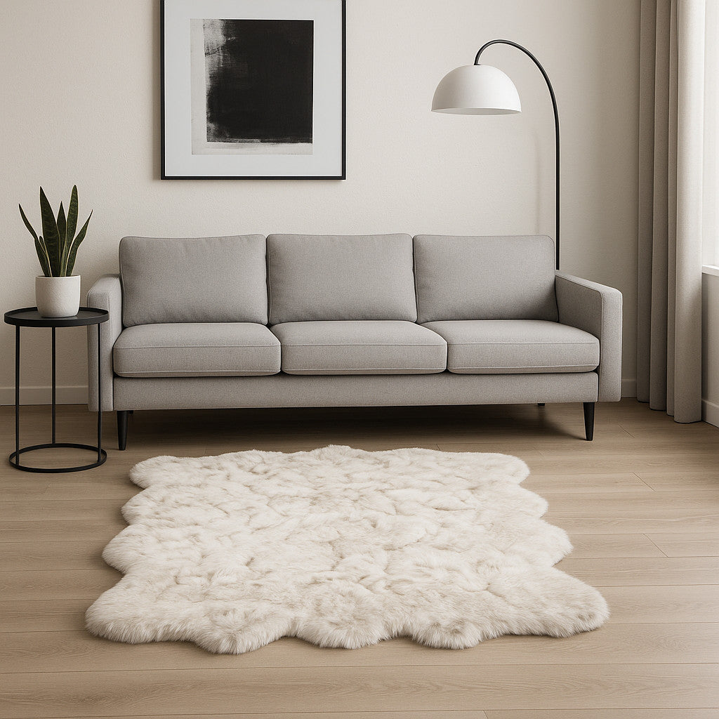 6' X 6' Ombre Chocolate Faux Fur Washable Non Skid Area Rug - Home Decor