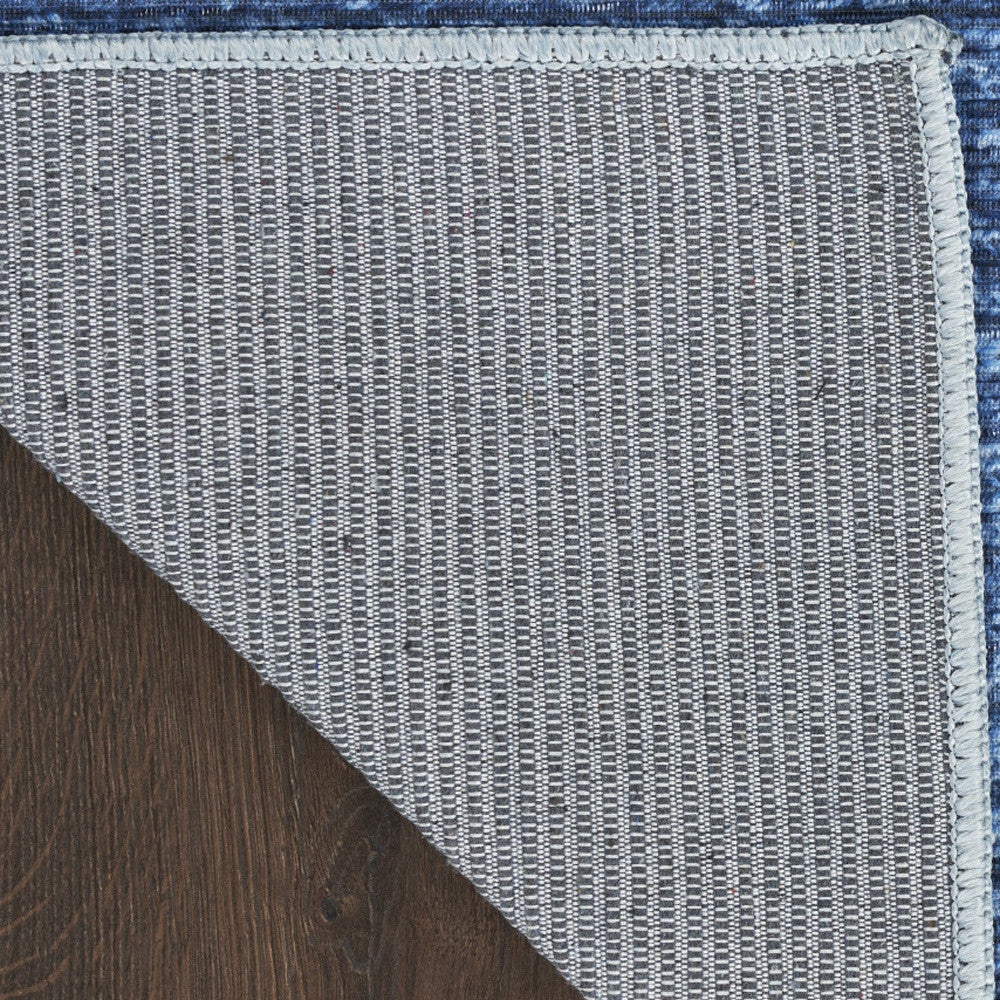 10' Blue Abstract Washable Runner Rug - Home & Garden