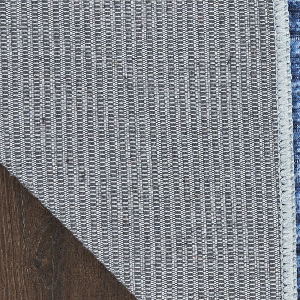 10' Blue Abstract Washable Runner Rug - Home & Garden