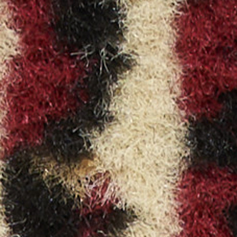 8' Tan Black and Red Striped Non Skid Runner Rug Homeroots Home Decor