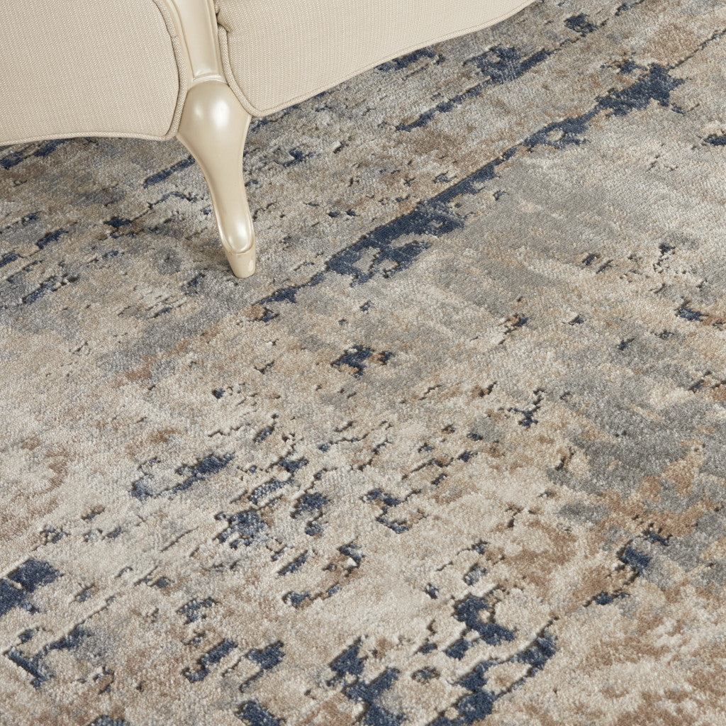 12' X 15' Beige and Gray Abstract Power Loom Area Rug - Home & Garden