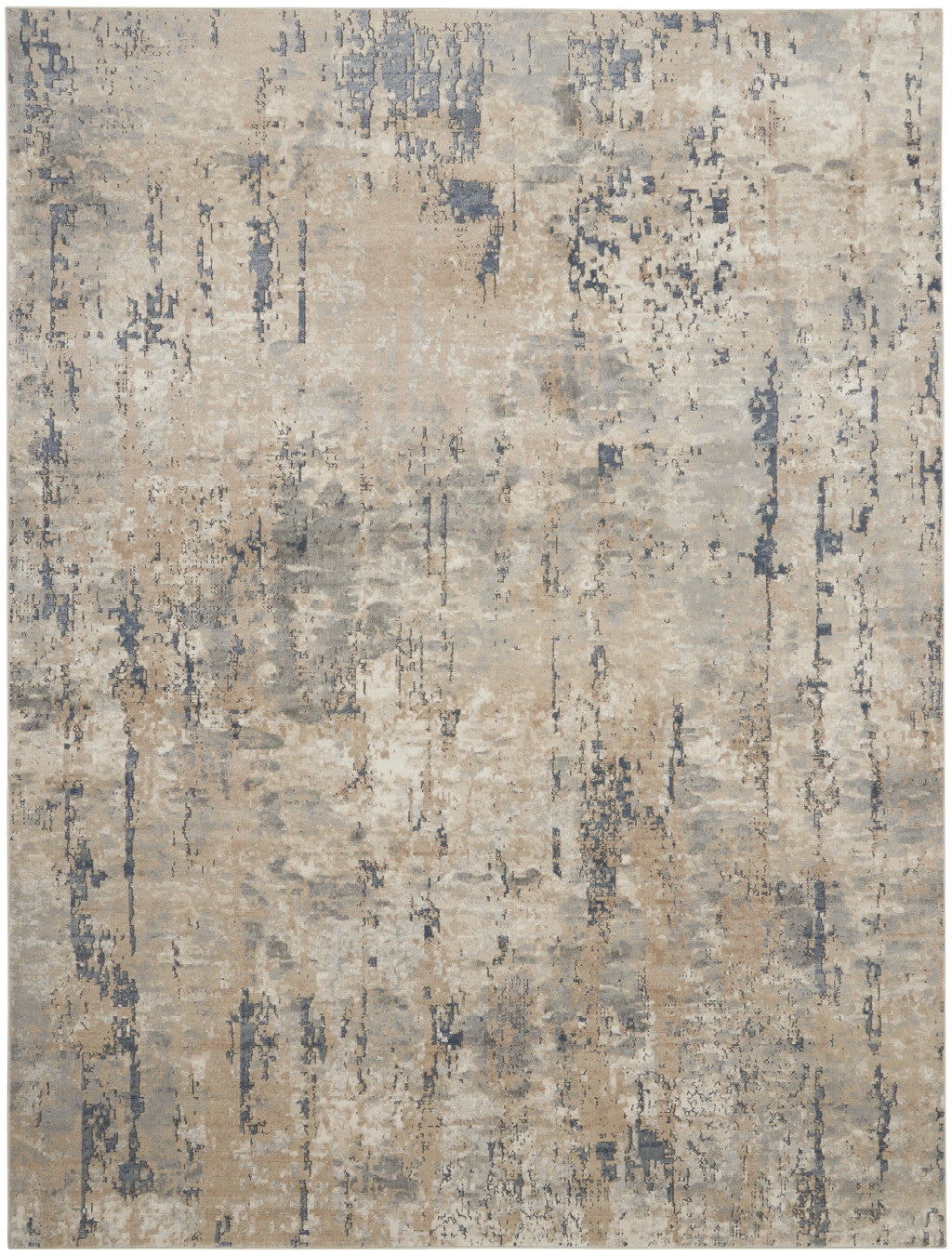 12' X 15' Beige and Gray Abstract Power Loom Area Rug - Home & Garden
