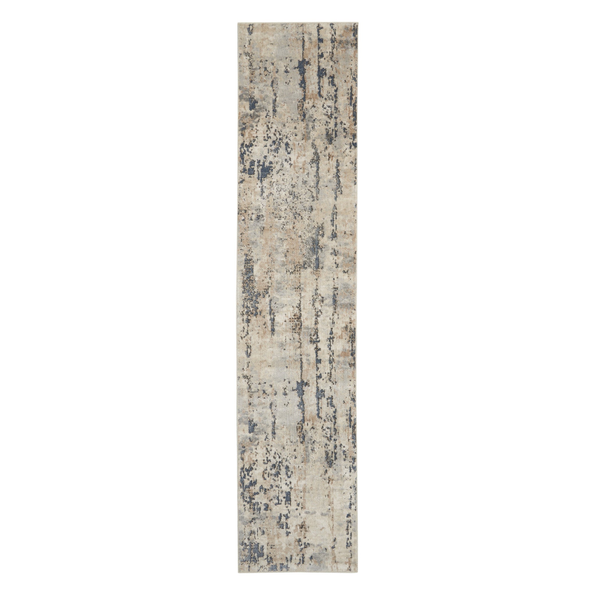 6' Beige And Gray Abstract Runner Rug - Home & Garden