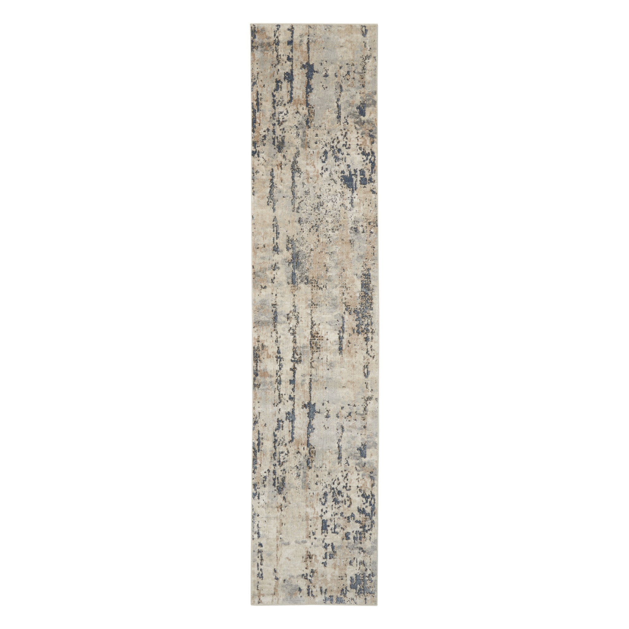 6' Beige And Gray Abstract Runner Rug - Home & Garden