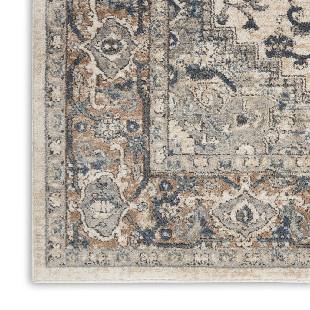 12' X 15' Ivory and Gray Medallion Power Loom Area Rug - Home & Garden