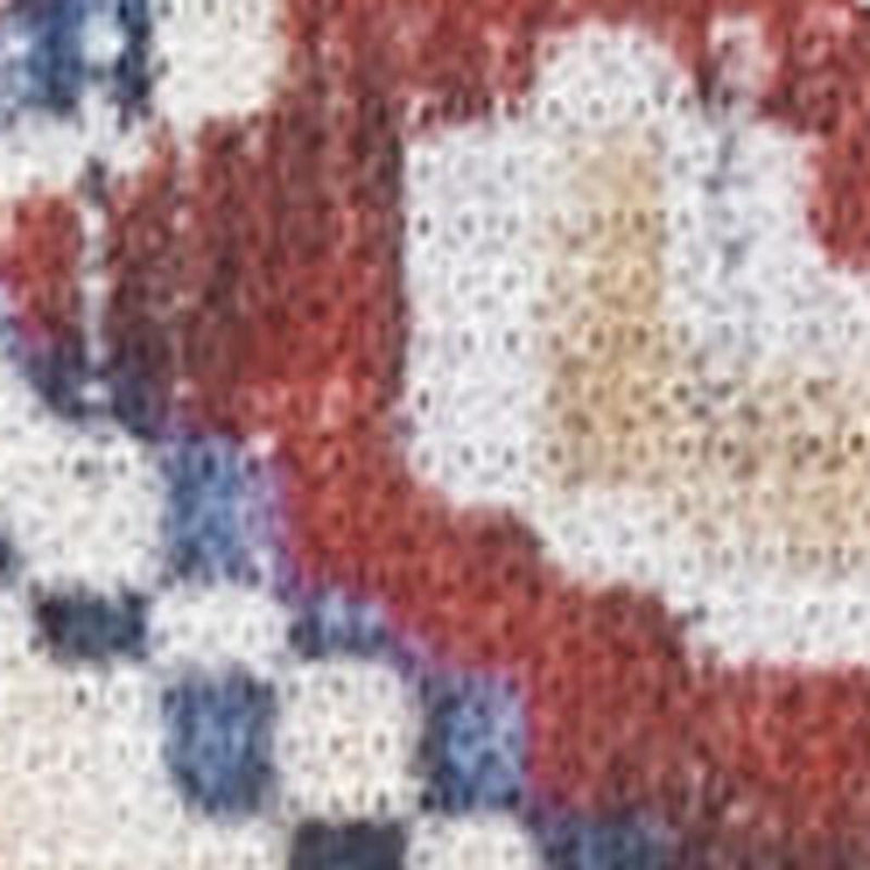 5' X 7' Red and Ivory Floral Medallion Distressed Non Skid Area Rug - GreatEagleInc