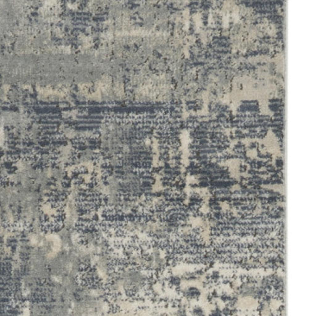 10' Beige And Gray Abstract Runner Rug - Home & Garden