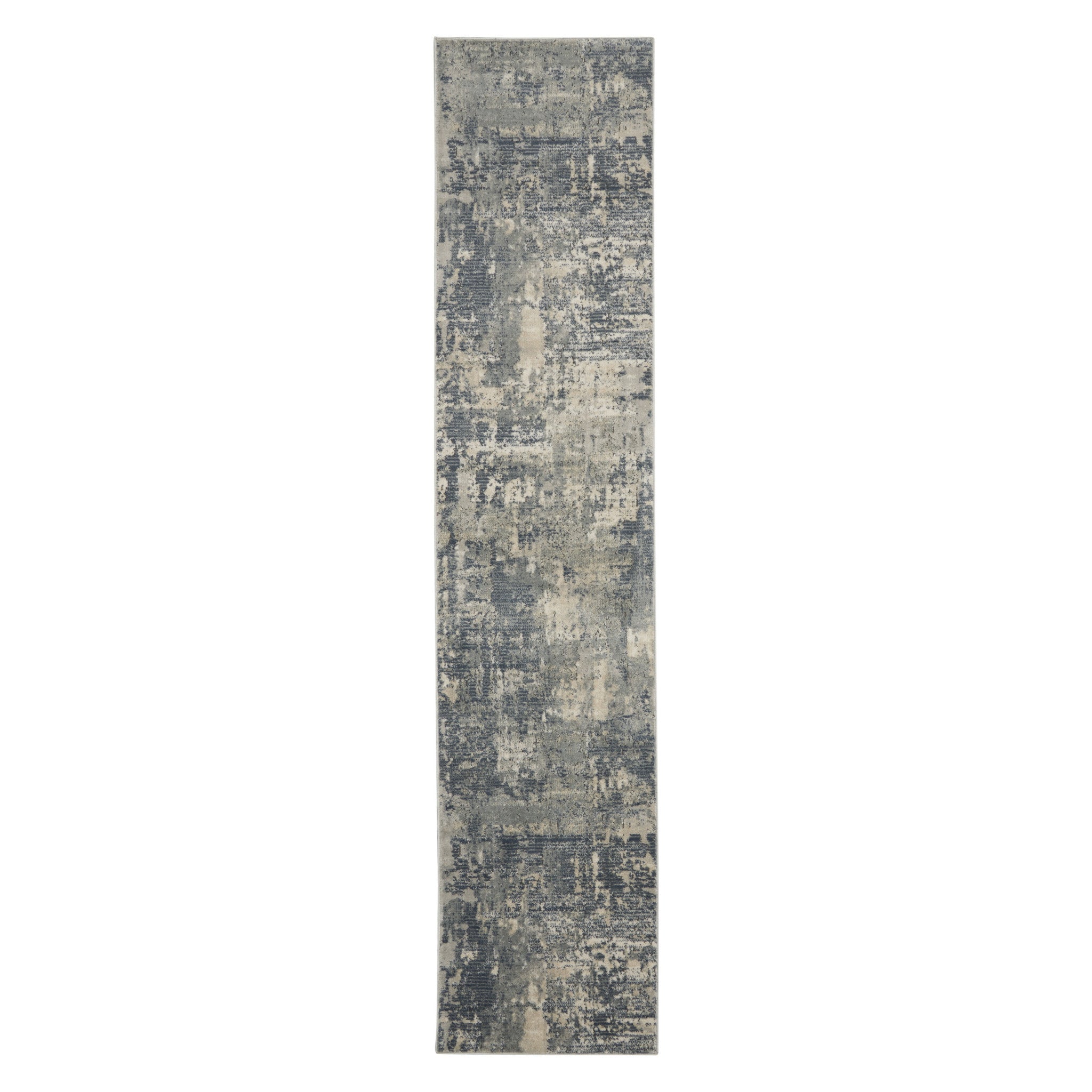 10' Beige And Gray Abstract Runner Rug - Home & Garden