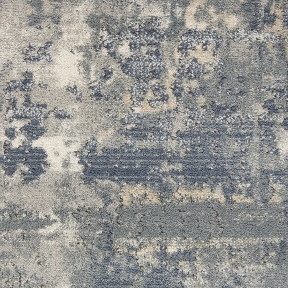 10' Beige And Gray Abstract Runner Rug - Home & Garden