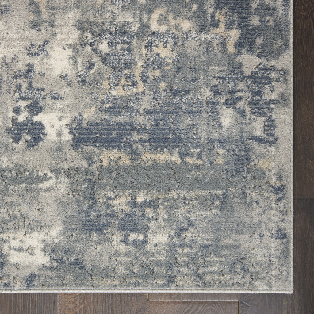 10' Beige And Gray Abstract Runner Rug - Home & Garden