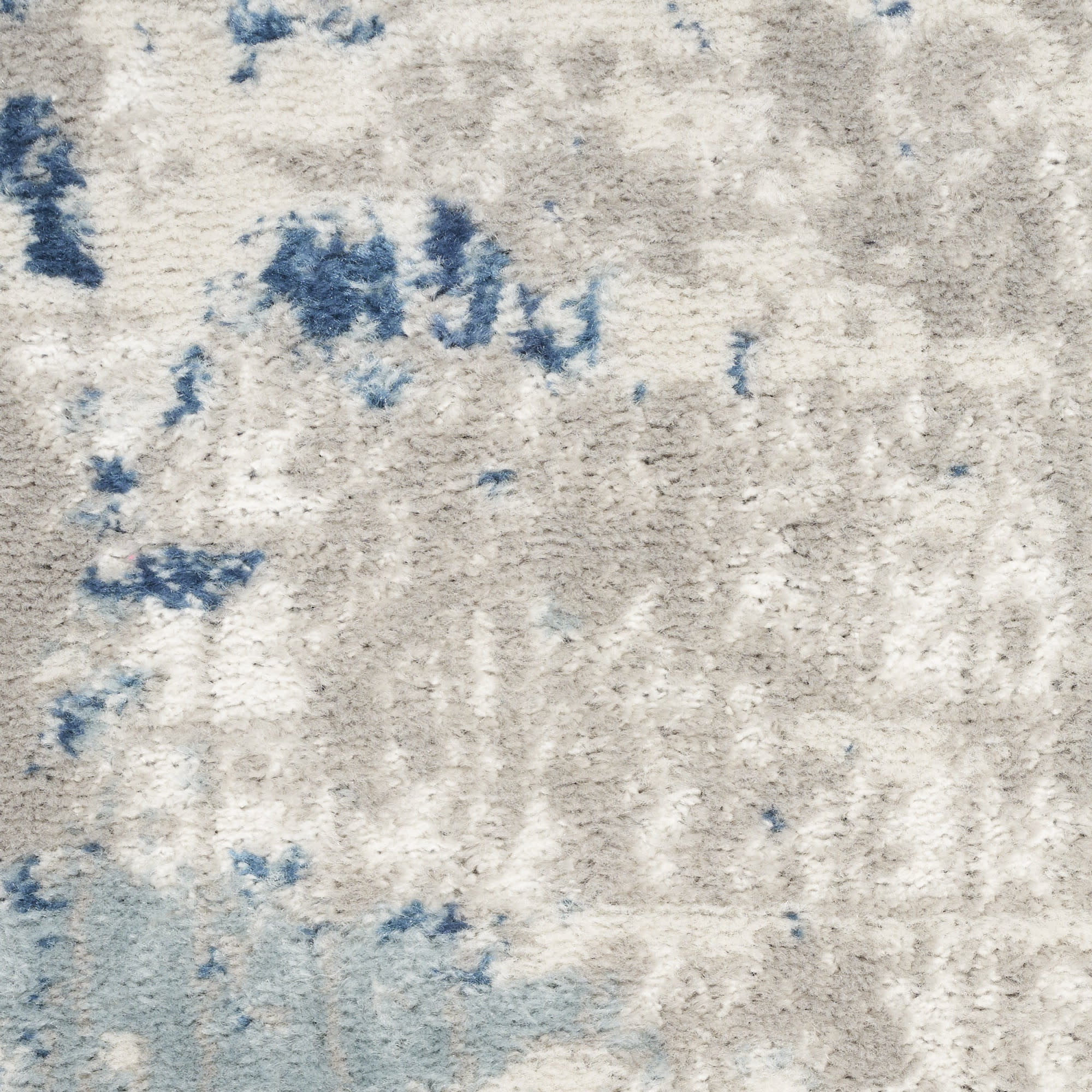 10' Gray and Ivory Square Abstract Power Loom Area Rug - Home & Garden