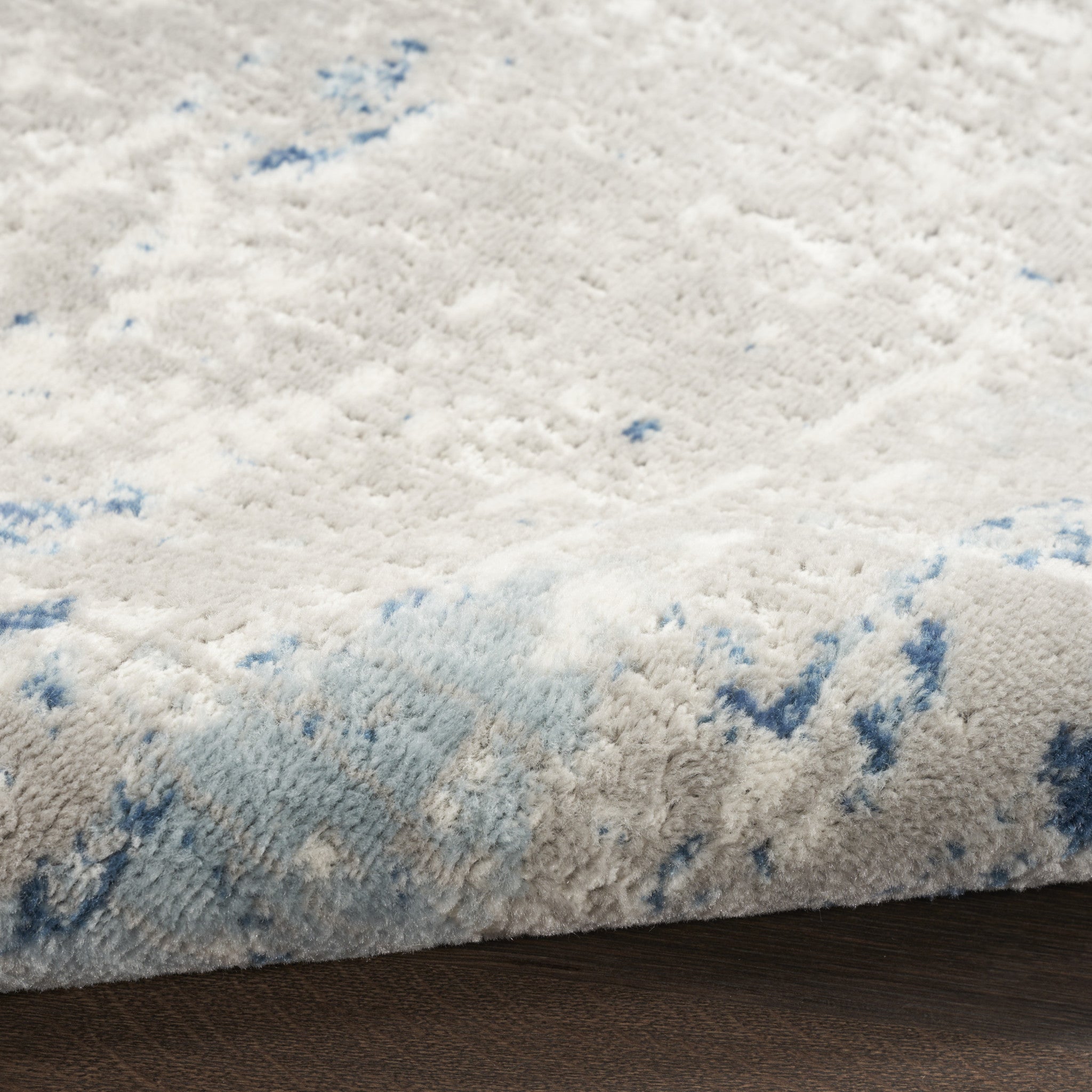 10' Gray and Ivory Square Abstract Power Loom Area Rug - Home & Garden