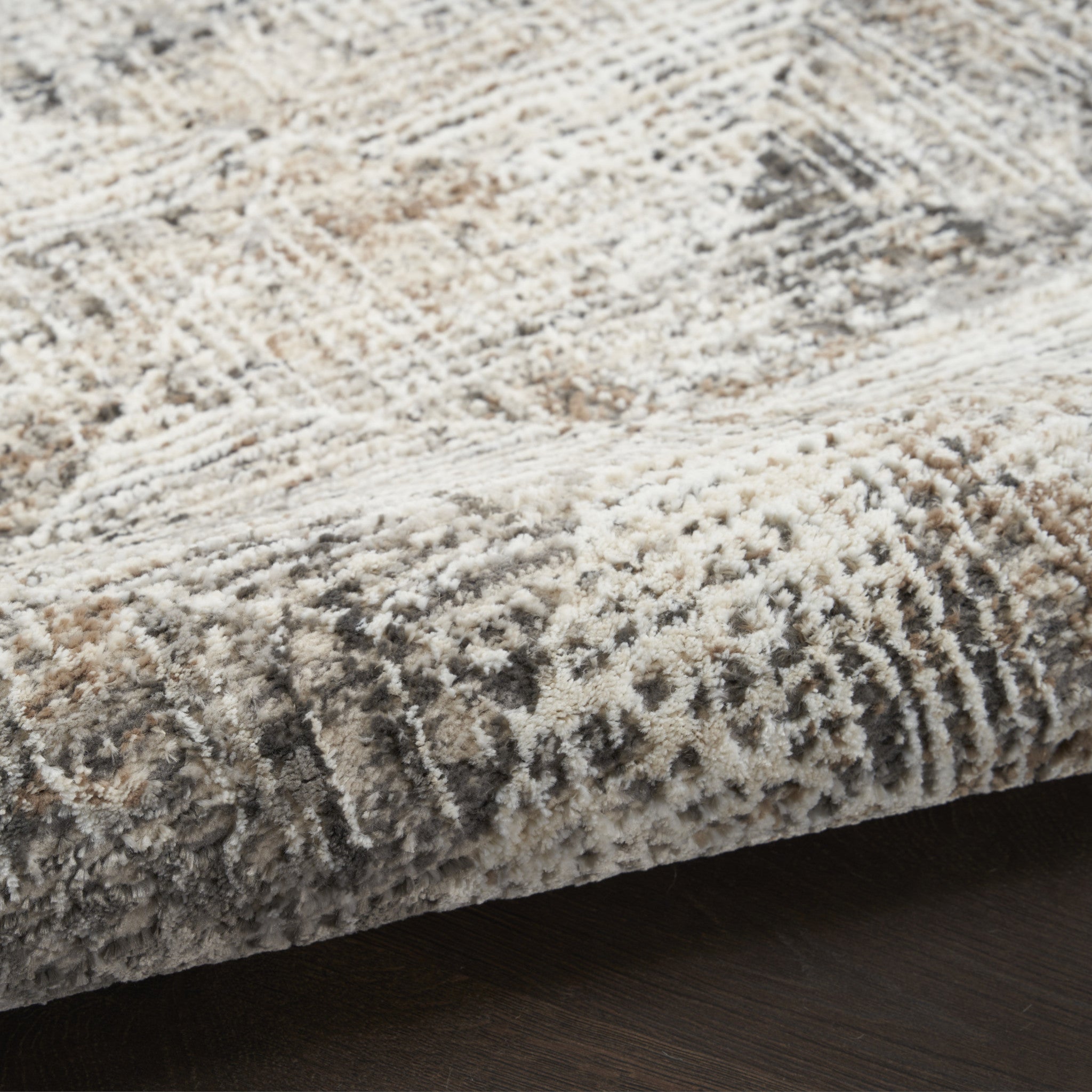 5' X 7' Ivory and Gray Abstract Non Skid Area Rug - Home & Garden