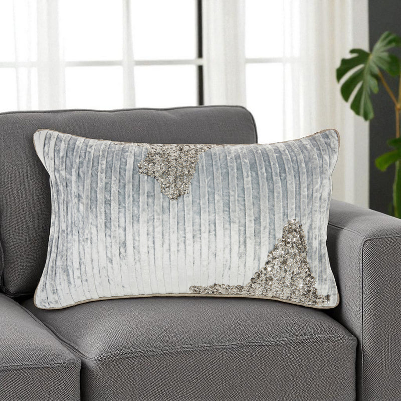 12" X 20" Periwinkle Cotton Throw Pillow - Home Decor