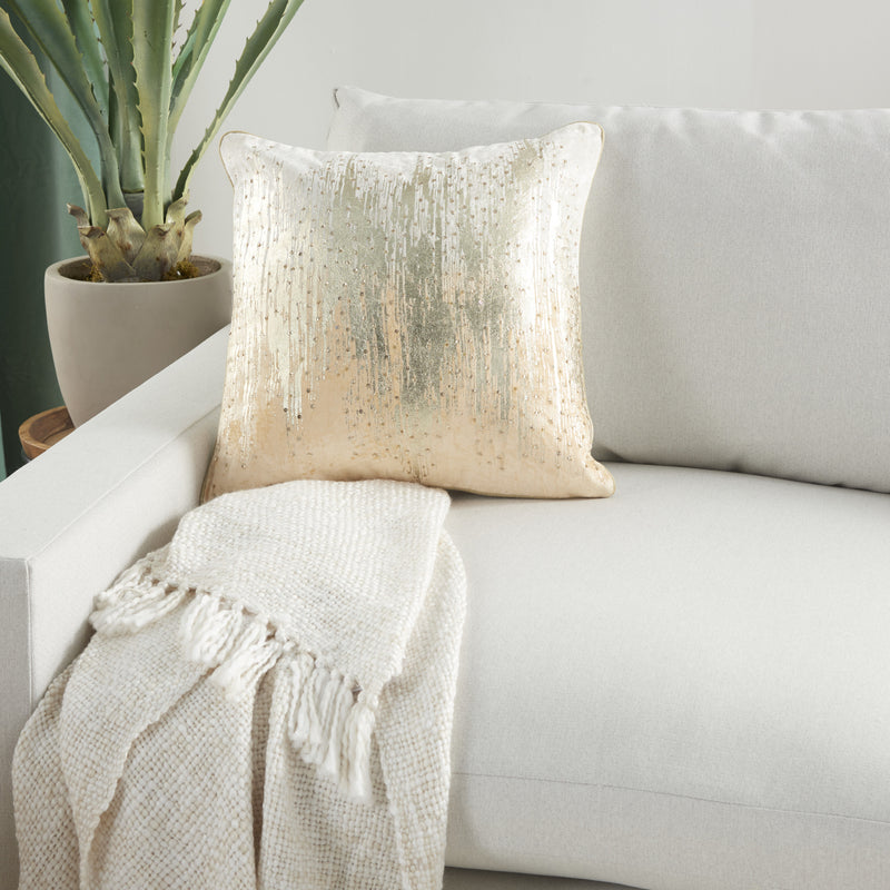 18" Cream Velvet Throw Pillow - Home Decor
