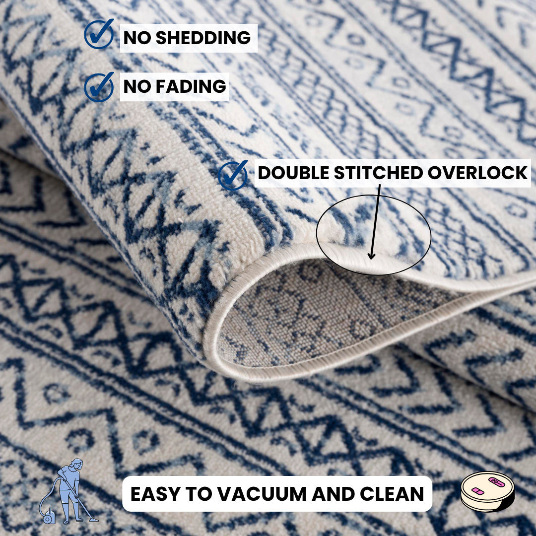 2' X 4' Navy Blue Decorative Stripes Area Rug - Home & Garden