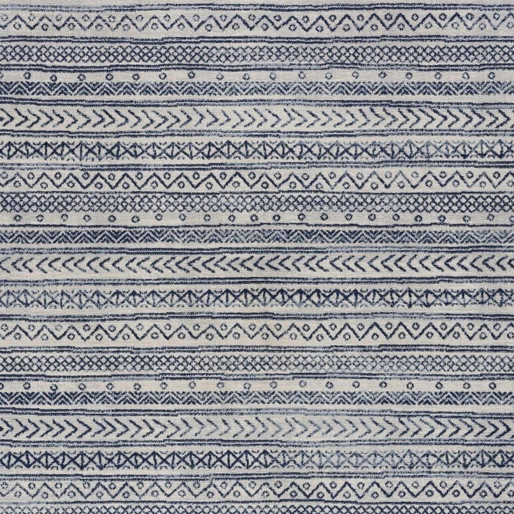 2' X 4' Navy Blue Decorative Stripes Area Rug - Home & Garden