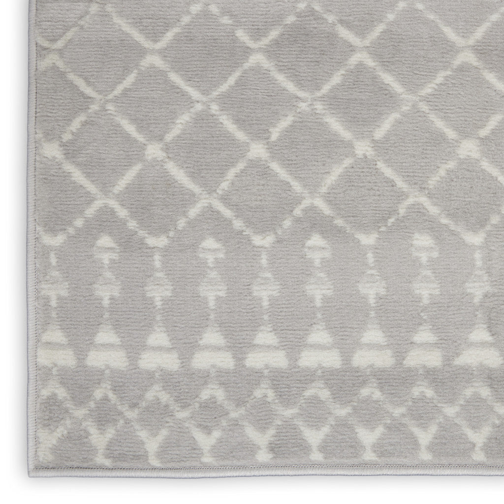 7' X 10' Gray and Ivory Moroccan Distressed Non Skid Area Rug - Home & Garden