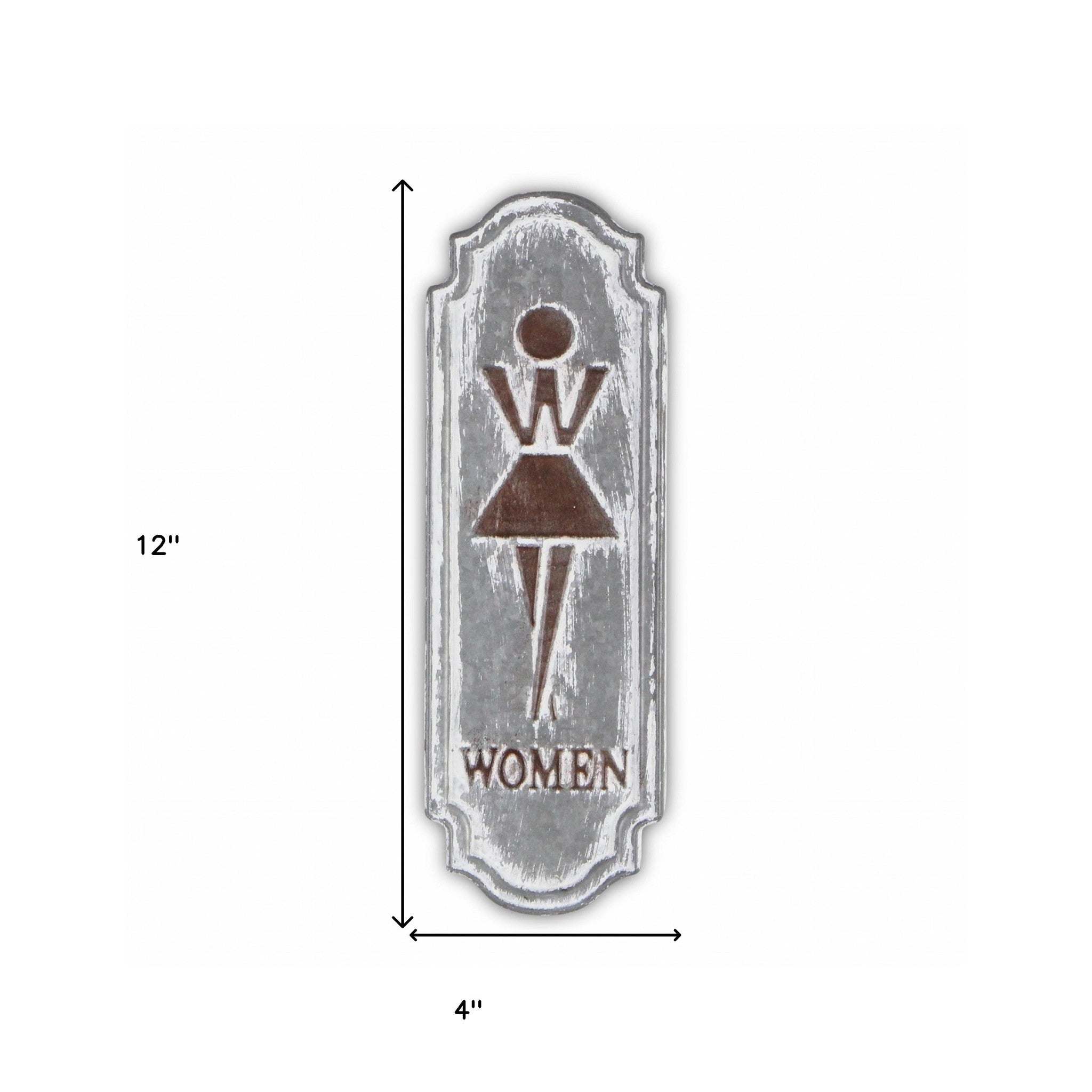 12" X 4" Gray And Brown Metal Wall Decor - Home & Garden