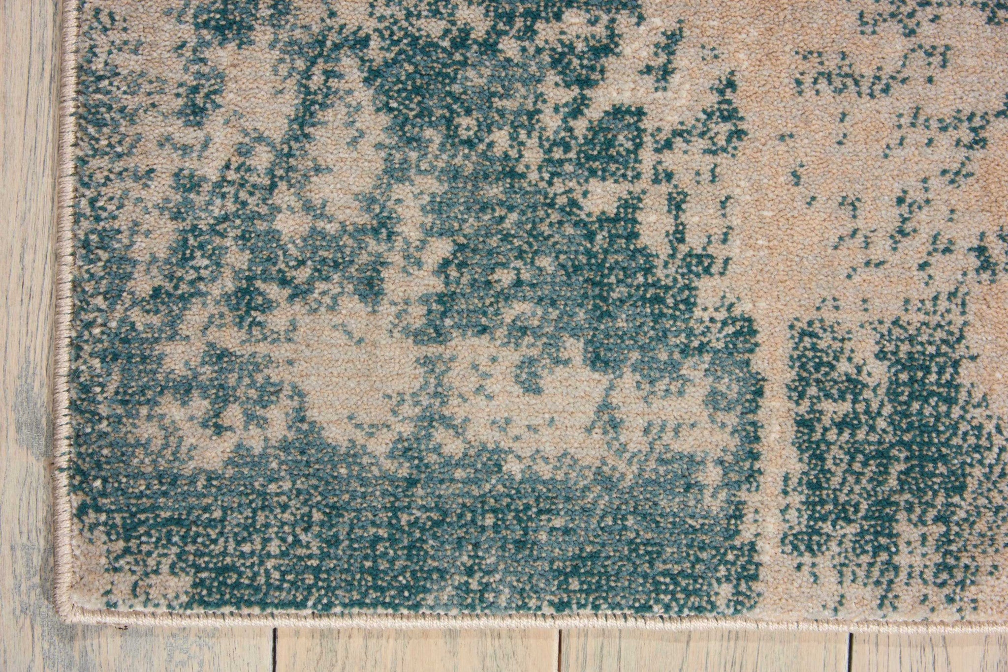 4' X 6' Ivory and Teal Blue Abstract Area Rug - Home & Garden