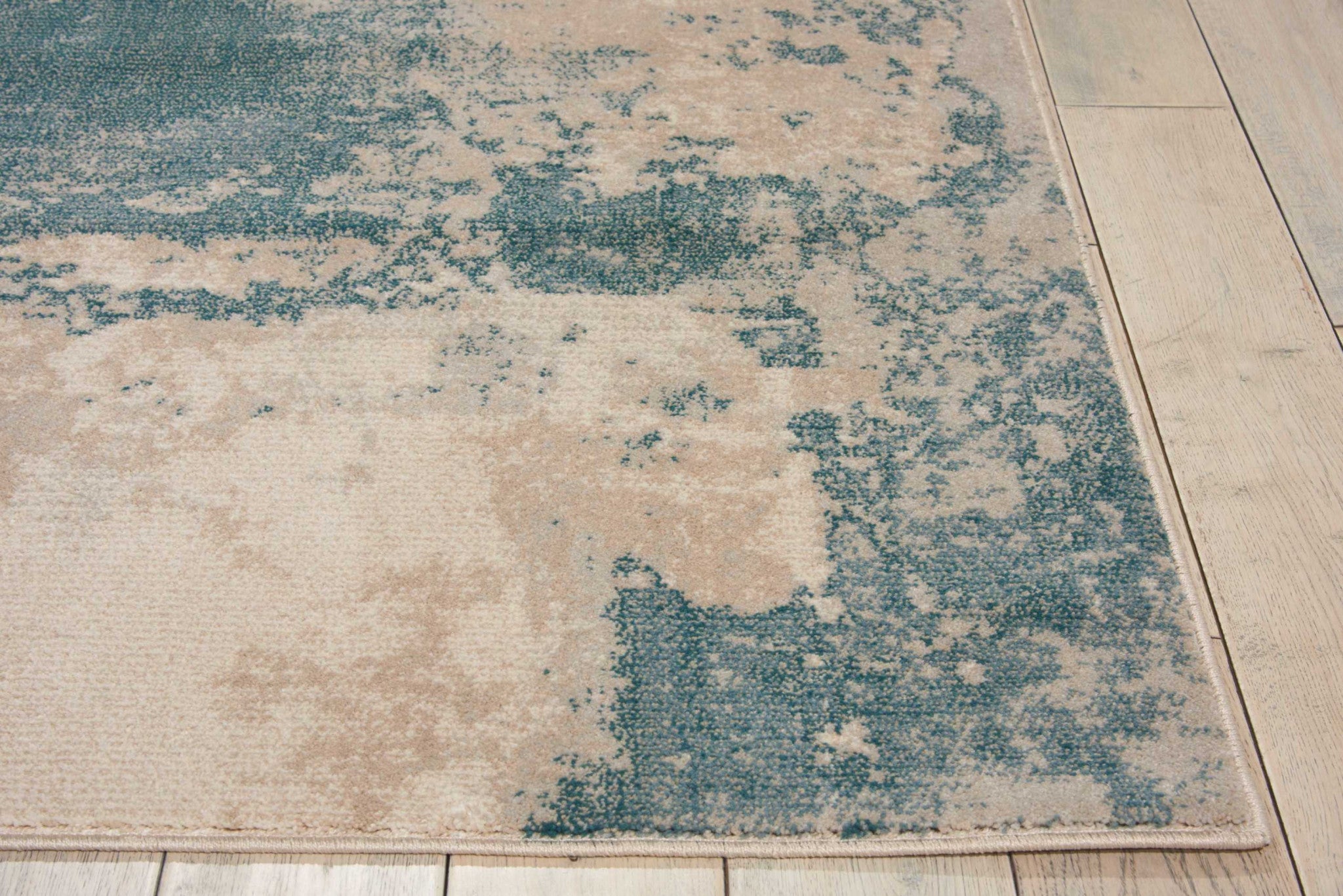4' X 6' Ivory and Teal Blue Abstract Area Rug - Home & Garden