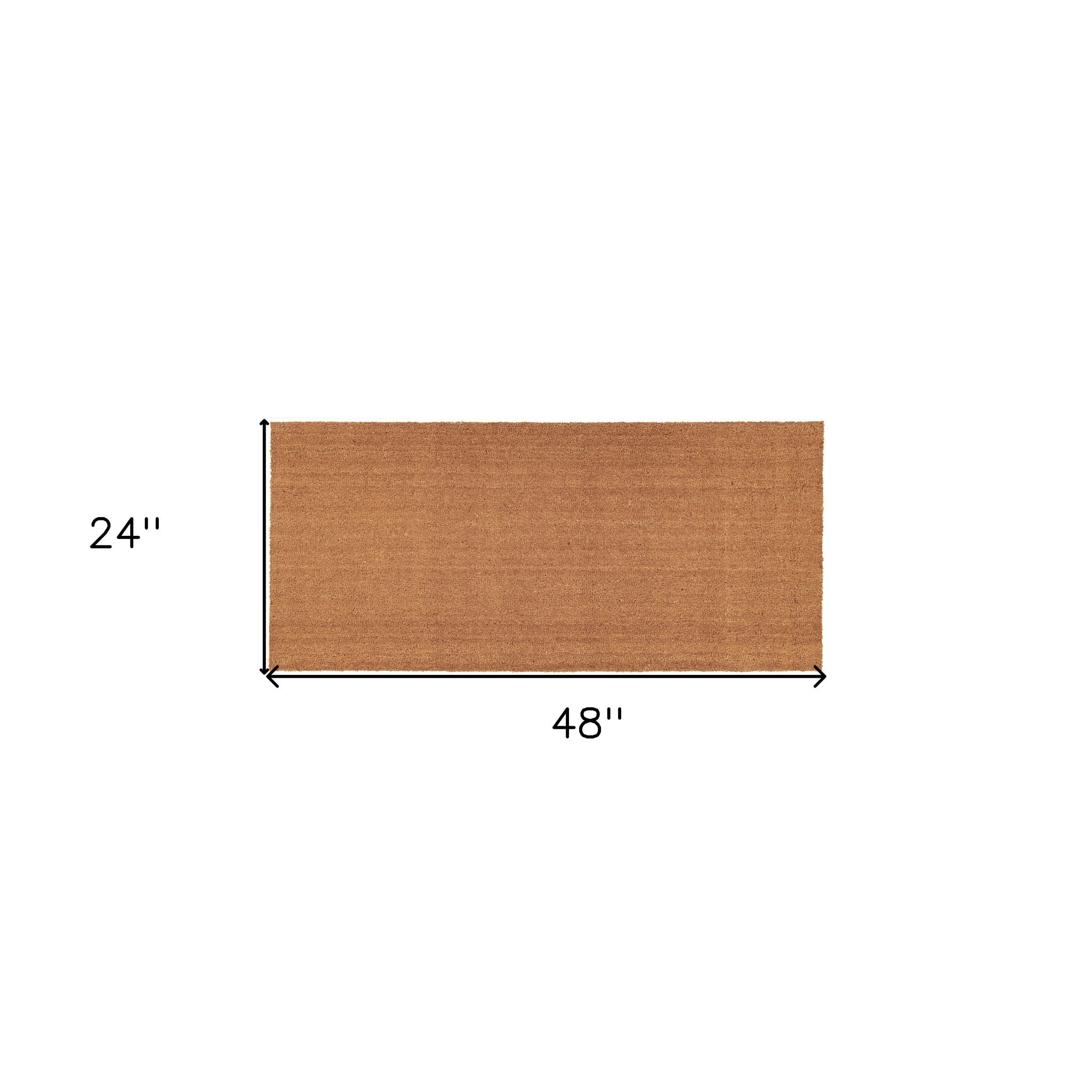 24" X 48" Natural Coir Solid Color Outdoor Door Mat - Home & Garden