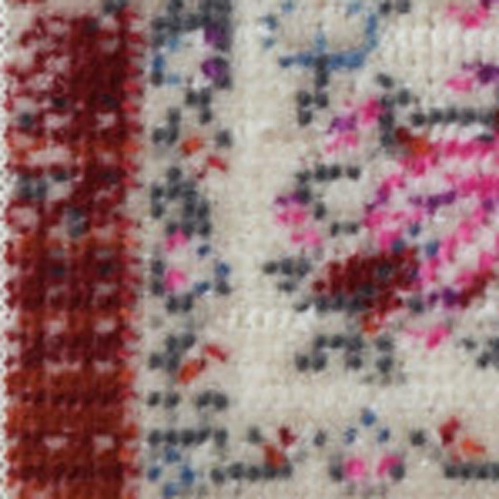 6' Ivory And Red Floral Distressed Runner Rug - Home & Garden
