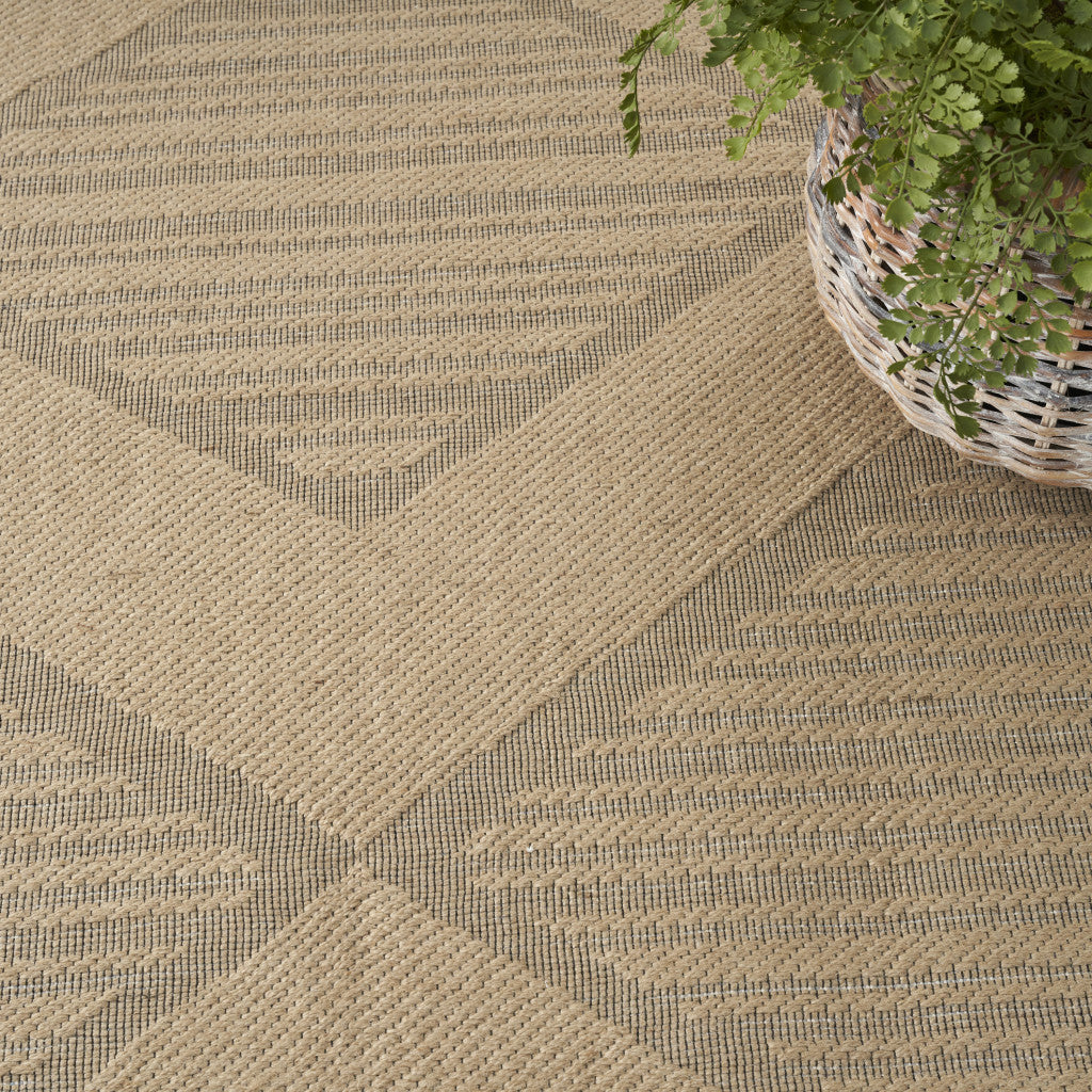 8' X 10' Natural And Beige Geometric Flatweave Non Skid Area Rug With Fringe Homeroots Home Decor