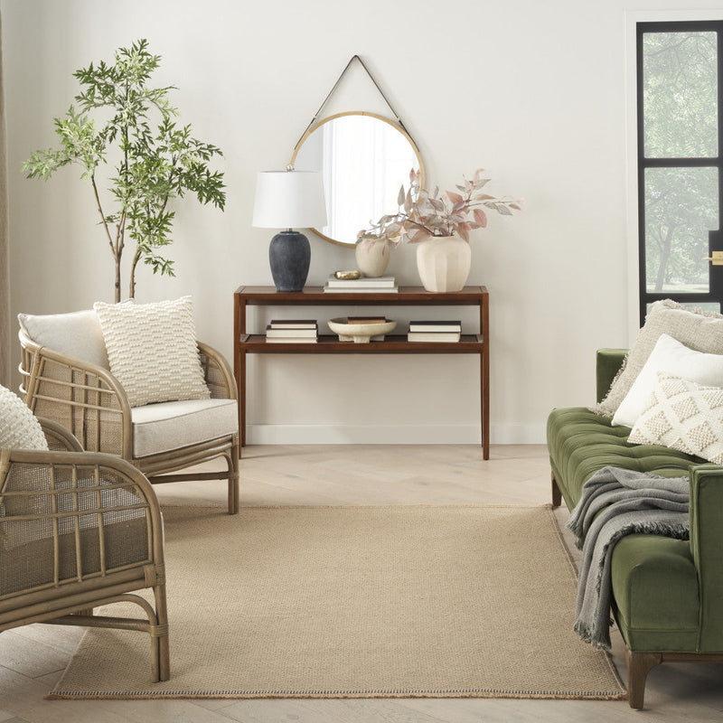 4' X 6' Natural Flatweave Non Skid Area Rug With Fringe Homeroots Home Decor