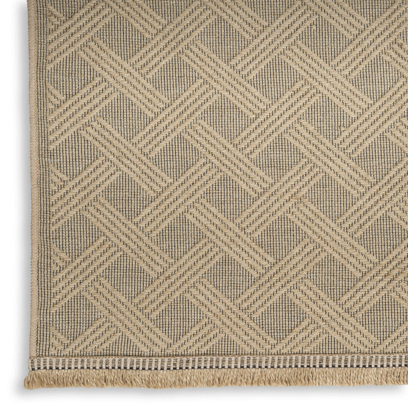 4' X 6' Natural Geometric Flatweave Non Skid Area Rug With Fringe Homeroots Home Decor