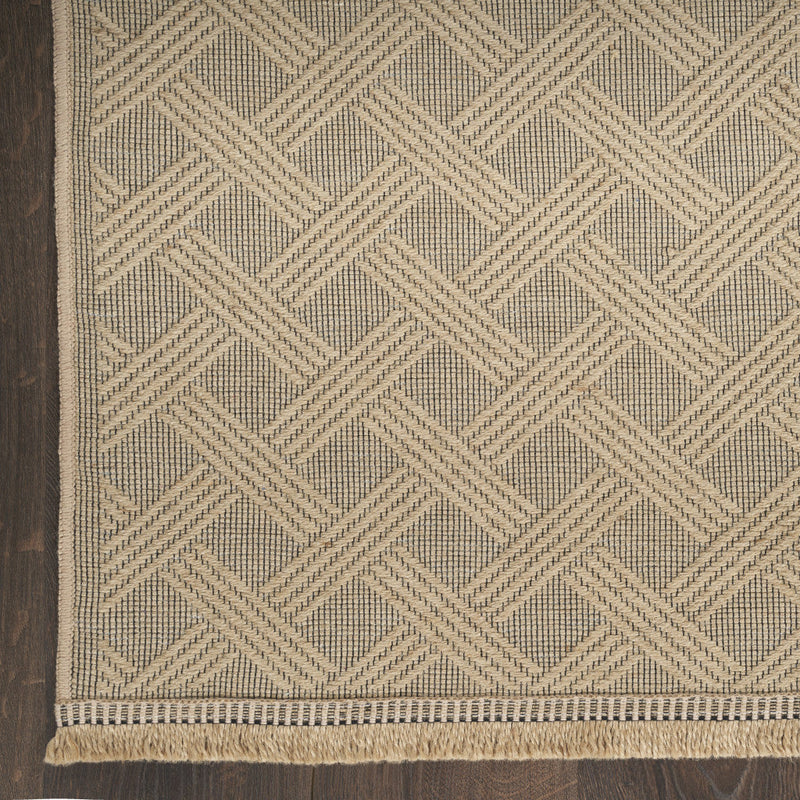 4' X 6' Natural Geometric Flatweave Non Skid Area Rug With Fringe Homeroots Home Decor