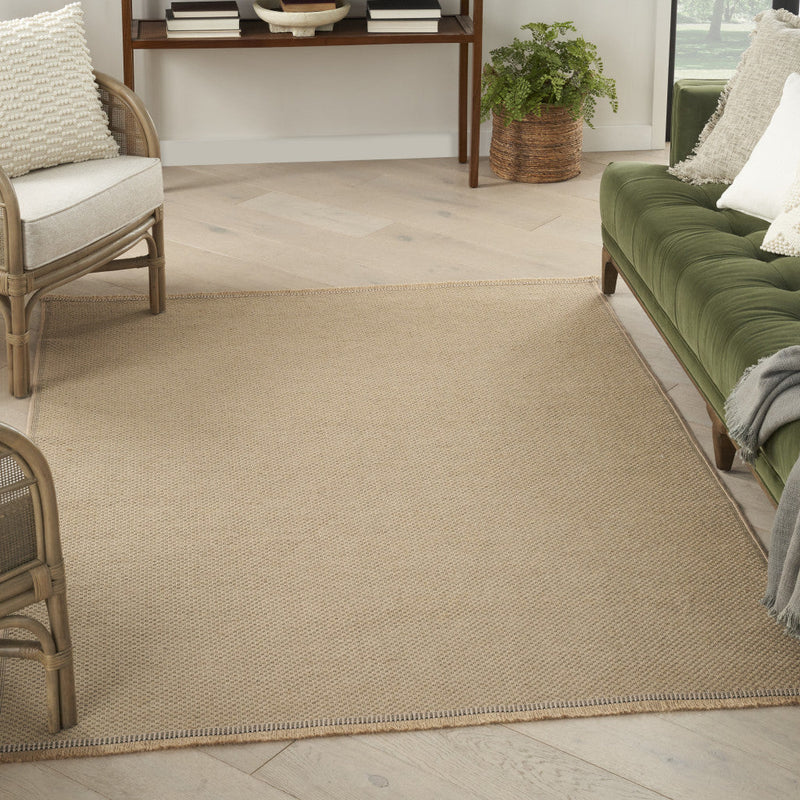 5' X 7' Natural Flatweave Non Skid Area Rug With Fringe Homeroots Home Decor