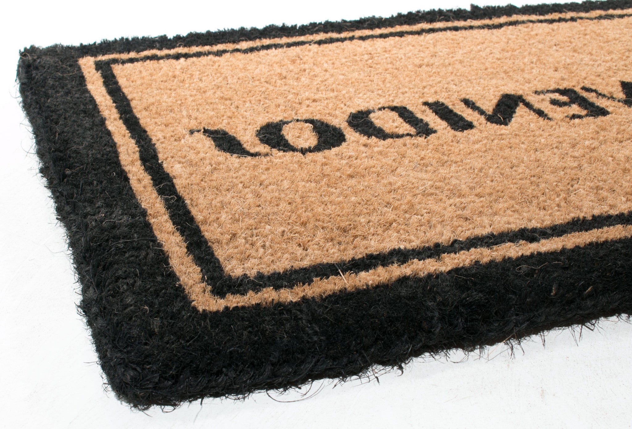18" X 30" Brown and Black Coir Bienvenidos Outdoor Door Mat - Home & Garden