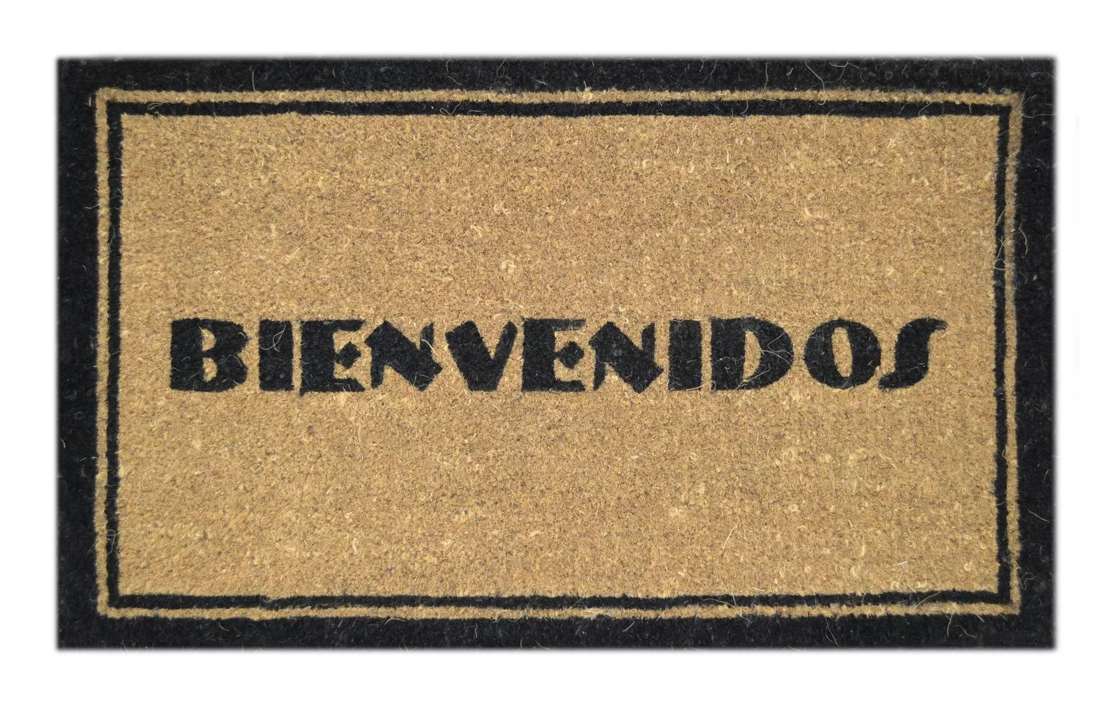 18" X 30" Brown and Black Coir Bienvenidos Outdoor Door Mat - Home & Garden