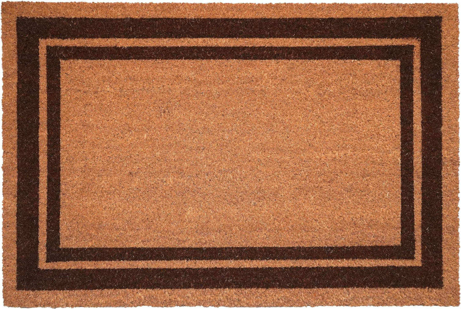 24" X 36" Natural and Black Coir Geometric Outdoor Door Mat - Home & Garden
