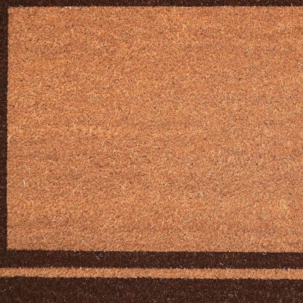 24" X 36" Natural and Black Coir Geometric Outdoor Door Mat - Home & Garden