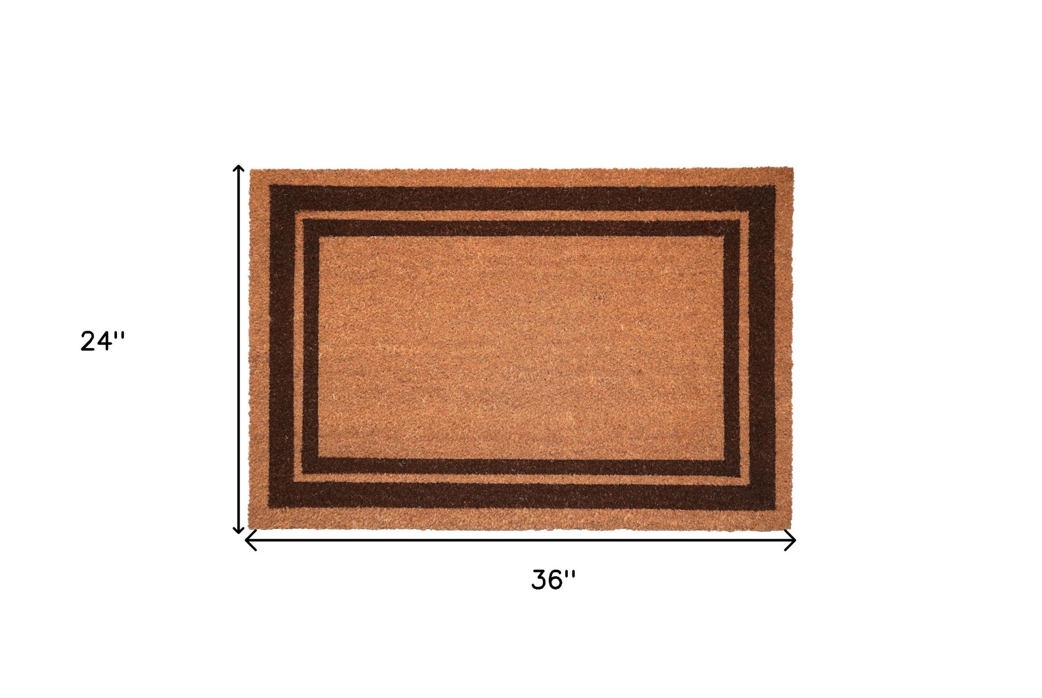24" X 36" Natural and Black Coir Geometric Outdoor Door Mat - Home & Garden