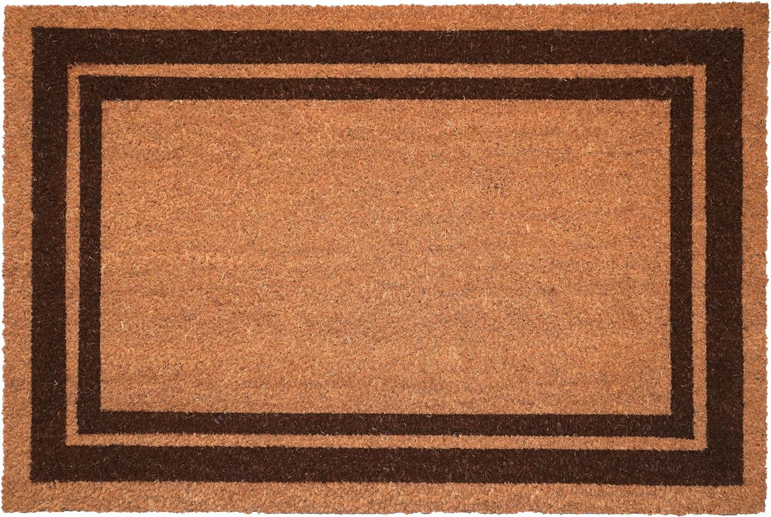 24" X 36" Natural and Black Coir Geometric Outdoor Door Mat - Home & Garden