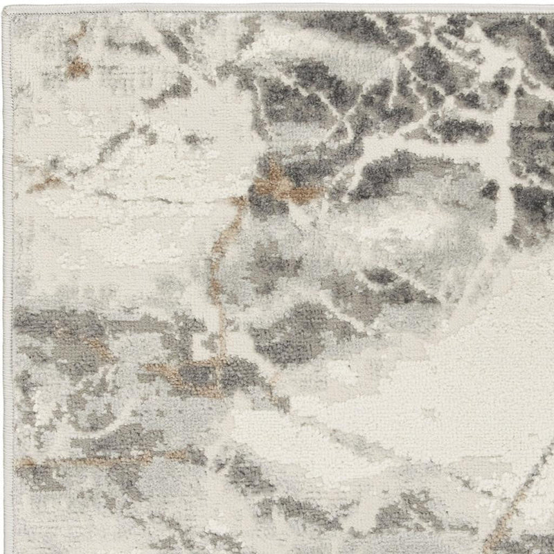 2' X 3' Ivory and Gray Abstract Non Skid Area Rug Homeroots Home Decor