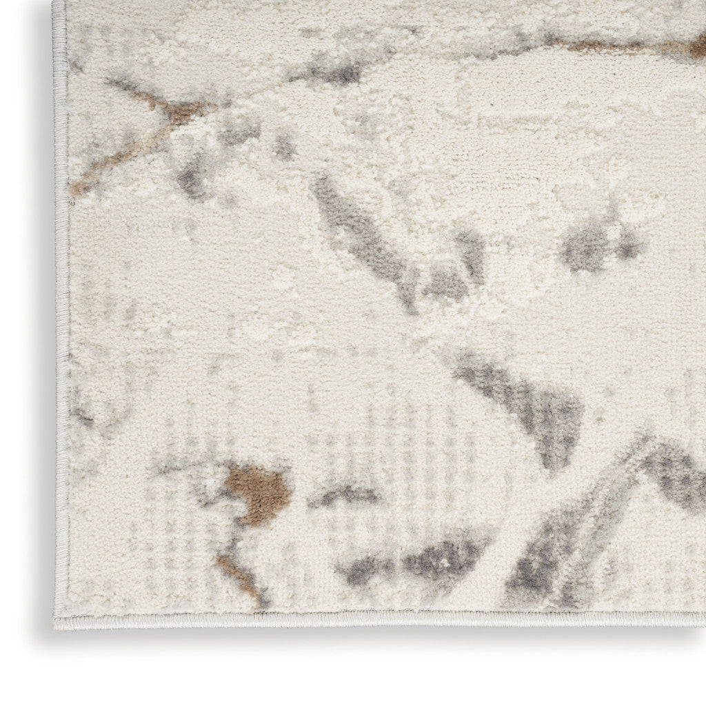 2' X 3' Ivory and Gray Abstract Non Skid Area Rug Homeroots Home Decor