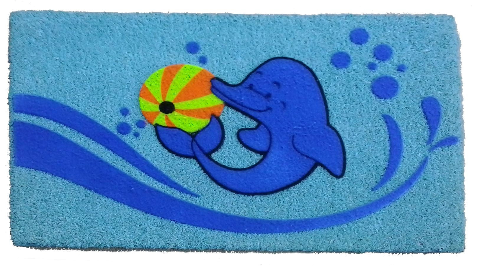 18" X 30" Blue Coir Dolphin Outdoor Door Mat - Home & Garden