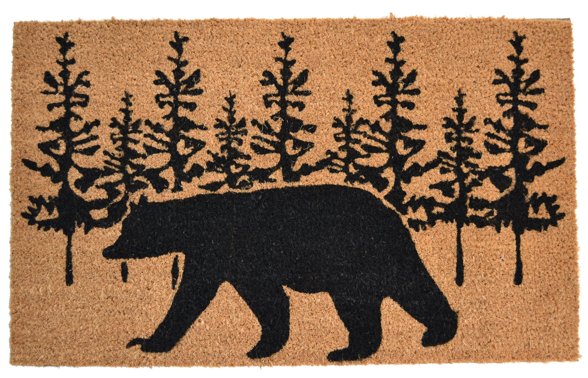 18" X 30" Brown And Black Bear Outdoor Coir Door Mat - Home & Garden