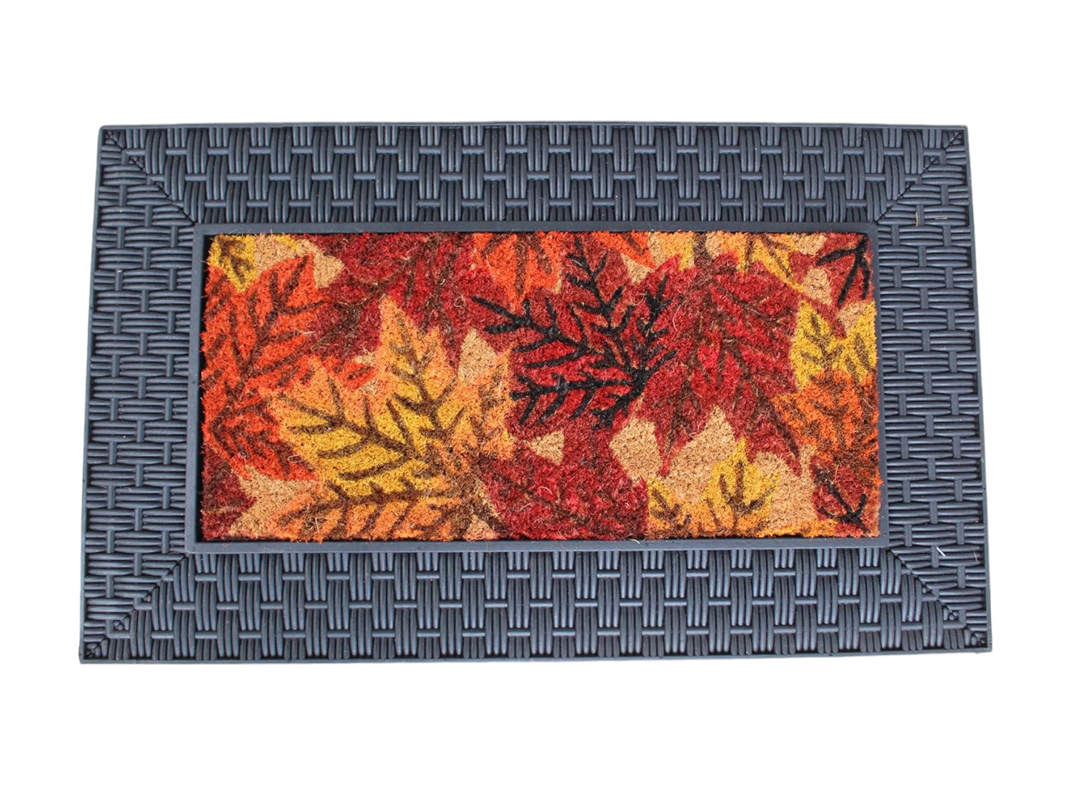 18" X 30" Brown And Red Christmas Holiday Merry Christmas Outdoor Rubber And Coir Door Mat With Insert - Home & Garden